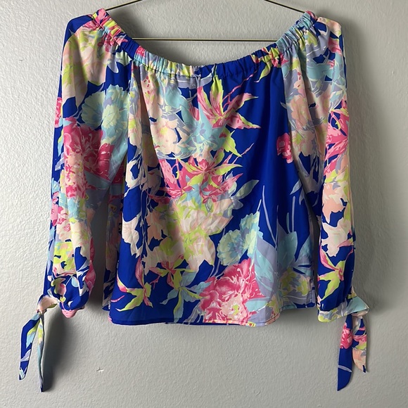 Yumi Kim Off The Shoulder Top in Blue Hawaii - Picture 7 of 7